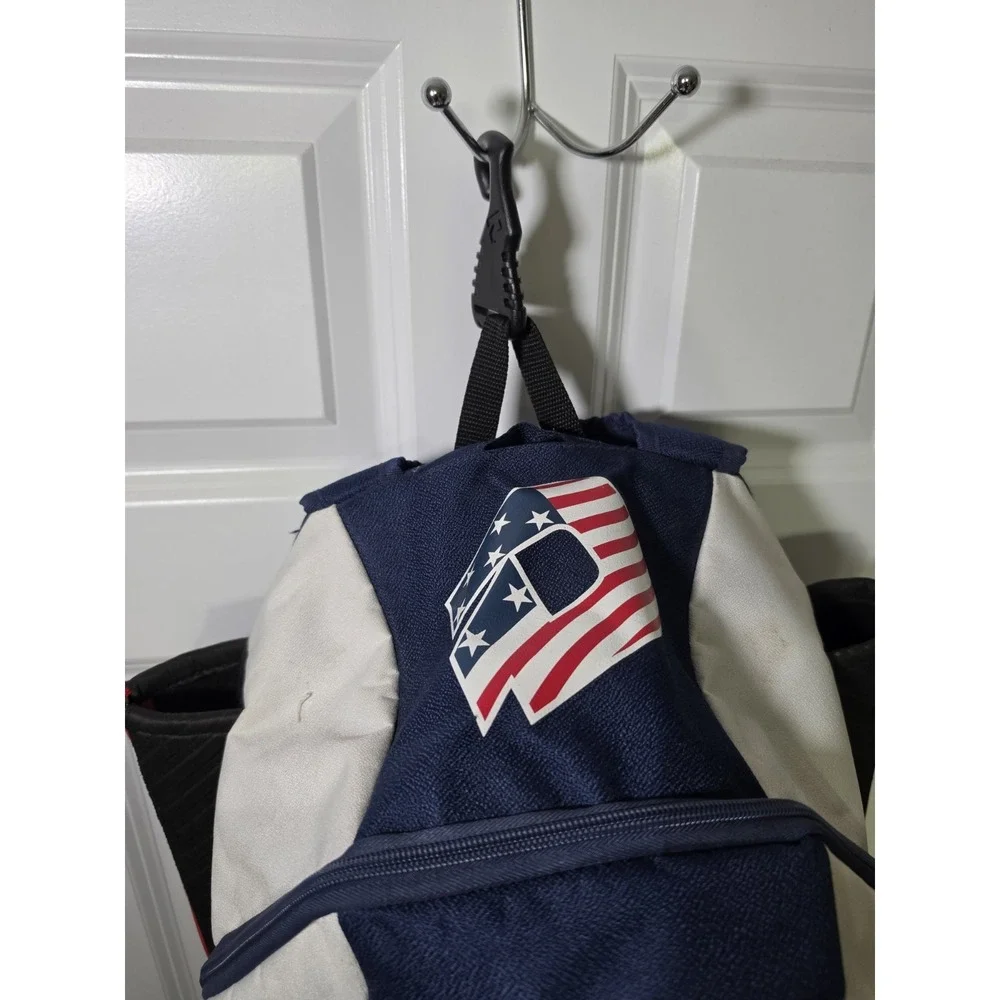 DeMarini Baseball Softball Equipment Backpack Bat Bag Navy Red White USA Flag